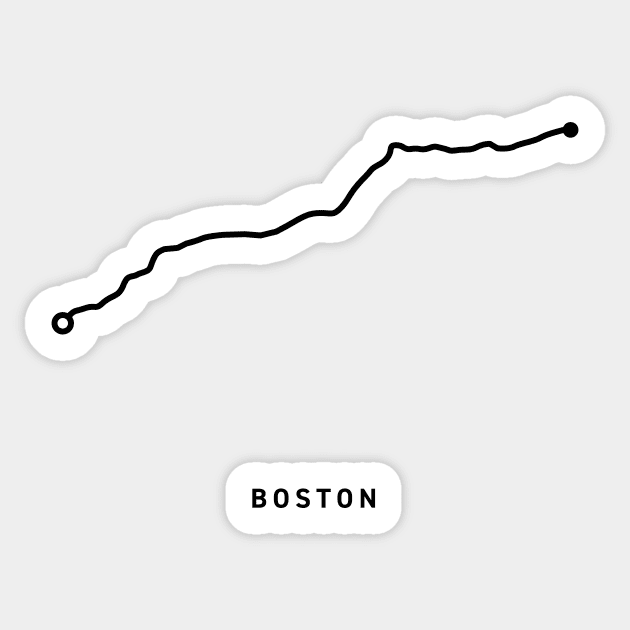 Boston Marathon Course Map Sticker by Kyle O'Briant